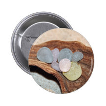 Beach Glass Easter Eggs Button
