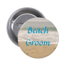 Beach Groom Button:  Ocean Tide Version