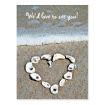 Beach Heart Party Invitation Postcard