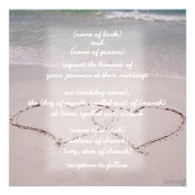beach hearts Invitation