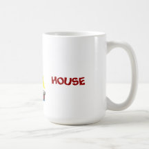 Beach House with Sail Boat Mug
