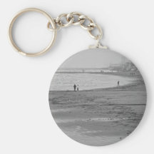 Beach In Galveston Keychains