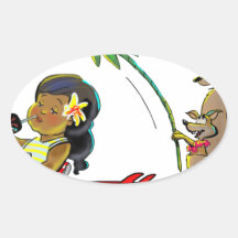 BeAcH KaNgArOO Oval Sticker