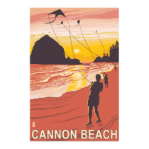 Beach & Kites - Cannon Beach, Oregon posters
