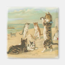 Beach Kittens Refrigerator Magnets
