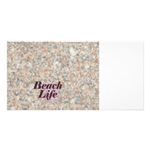 beach life washed crushed shells scallop photo card template