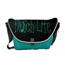 Beach Life with neon gull Bag Courier Bags