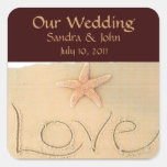 Beach Love Custom Wedding Stickers