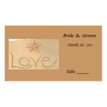Beach Love Table Place Card Business Card Template