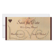 Beach Love Wedding Announcement Photo Card