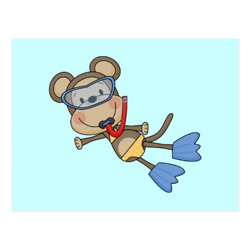 Beach Monkey Snorkelling Tshirts and Gifts Post Card