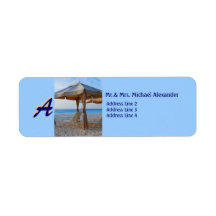 Beach Ocean Cabanna Return Address Label