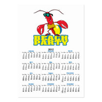 beach party cute lobster cartoon character business card