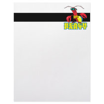 beach party cute lobster cartoon character letterhead template