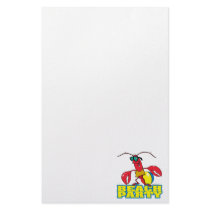 beach party cute lobster cartoon character stationery design