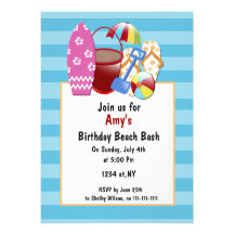 Beach Party Invitations