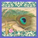 BEACH PEACOCK WEDDING INVITATION invitations