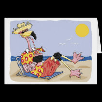 Beach Pelican Vacation Card cards