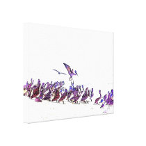 Beach Pelicans Art Wrapped Canvas