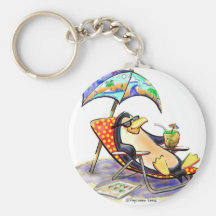 beach penguin keychain