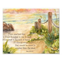 Beach Post Sunrise- Psalm 139:17-18a Photographic Print