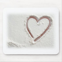 Beach Sand Heart Mouse Pads