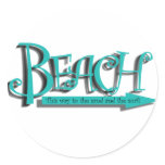 Beach sand-n-surf round stickers