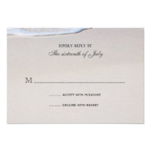 Beach Sand, Sand Dollars 4Bar Wedding Reply Card