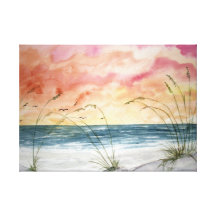 beach seascape watercolor painting canvas prints