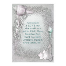 Beach Seashells Beach Wedding RSVP Custom Invitations