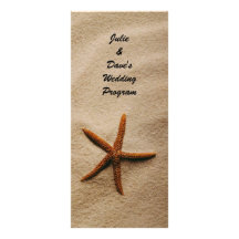 Beach Serenity Wedding Program Card Rack Card Template