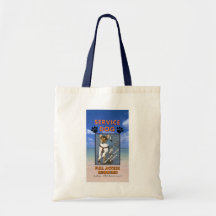 Beach Service Dog Tote Bags