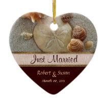 Beach Shells Heart Shaped Wedding Favour