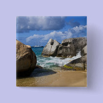 Beach side at Virgin Gorda, British Virgin buttons