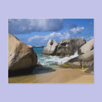 Beach side at Virgin Gorda, British Virgin postcards