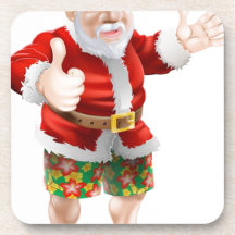 Beach summer Santa Drink Coaster