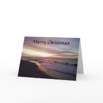 BEACH SUNRISE CHRISTMAS GREETING GREETING CARDS