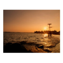 Beach Sunset - Coney Island - Brooklyn Post Card