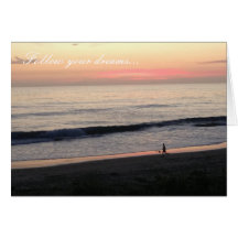 Beach Sunset Notecard - Follow Your Dreams