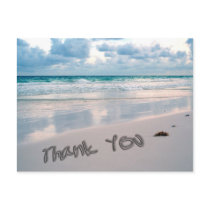 Beach Sunset Thank You Sand Writing