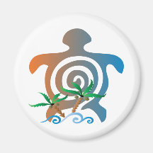 Beach-sunset-turtle Refrigerator Magnet
