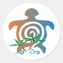 Beach-sunset-turtle Stickers