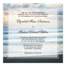 Beach Sunset Wedding Invitations