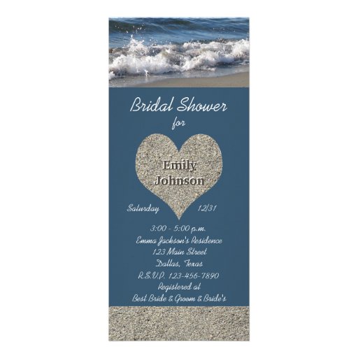 this unique beach theme bridal shower invitation features a beach ...
