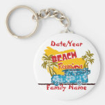 Beach Theme Family Reunion Personalized Keychain
