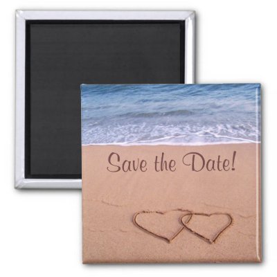 Beach theme save the date refrigerator magnets by aslentz