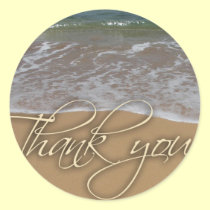Beach theme Thank You stickers