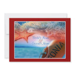 Beach theme wedding tropical cruise custom invites