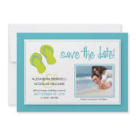 Beach-Themed Save the Date Announcement (aqua)