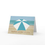 Beach Umbrella Aqua Wedding invitations Cards